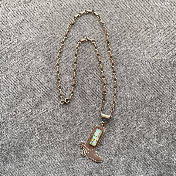 Sterling Silver Necklace J Lee Cowboy Boot - Picture 15 of 16